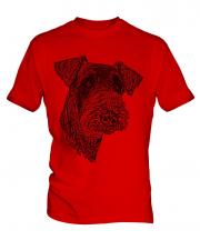 Airedale Terrier Sketch Mens T-Shirt
