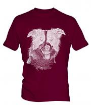 Border Collie Sketch Mens T-Shirt