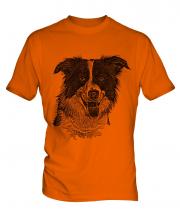Border Collie Sketch Mens T-Shirt