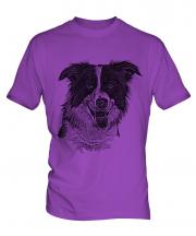 Border Collie Sketch Mens T-Shirt