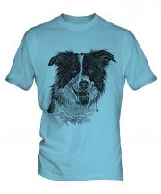 Border Collie Sketch Mens T-Shirt
