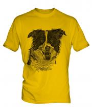 Border Collie Sketch Mens T-Shirt