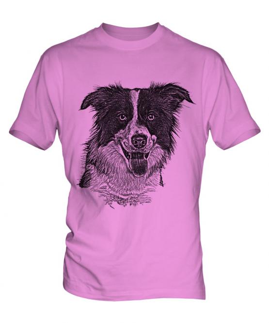 Border Collie Sketch Mens T-Shirt