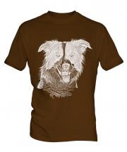 Border Collie Sketch Mens T-Shirt