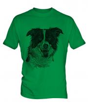 Border Collie Sketch Mens T-Shirt