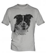 Border Collie Sketch Mens T-Shirt