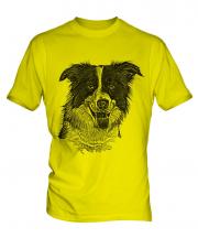 Border Collie Sketch Mens T-Shirt