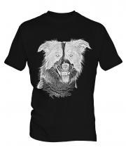 Border Collie Sketch Mens T-Shirt