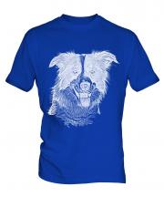 Border Collie Sketch Mens T-Shirt