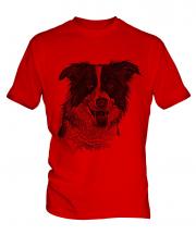 Border Collie Sketch Mens T-Shirt