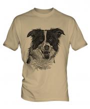 Border Collie Sketch Mens T-Shirt