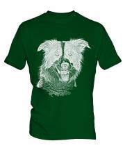 Border Collie Sketch Mens T-Shirt