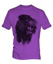 Roaring Lion Sketch Mens T-Shirt
