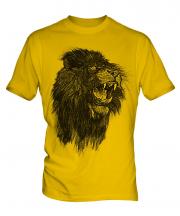 Roaring Lion Sketch Mens T-Shirt