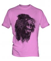 Roaring Lion Sketch Mens T-Shirt