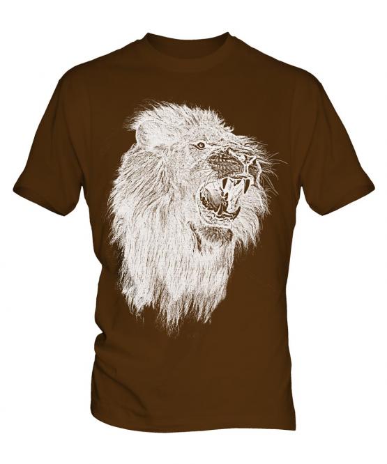 Roaring Lion Sketch Mens T-Shirt