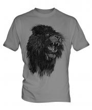 Roaring Lion Sketch Mens T-Shirt