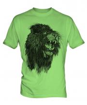 Roaring Lion Sketch Mens T-Shirt