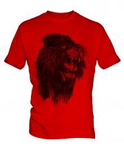 Roaring Lion Sketch Mens T-Shirt