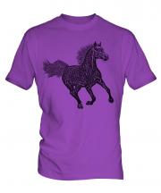 Galloping Horse Sketch Mens T-Shirt