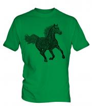 Galloping Horse Sketch Mens T-Shirt