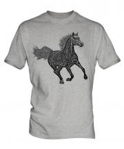Galloping Horse Sketch Mens T-Shirt