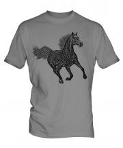 Galloping Horse Sketch Mens T-Shirt