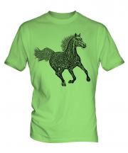 Galloping Horse Sketch Mens T-Shirt