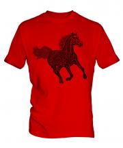 Galloping Horse Sketch Mens T-Shirt