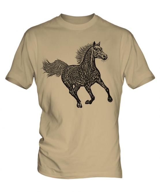 Galloping Horse Sketch Mens T-Shirt