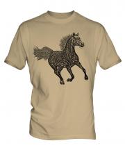 Galloping Horse Sketch Mens T-Shirt