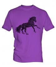 Rearing Horse Sketch Mens T-Shirt