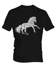 Rearing Horse Sketch Mens T-Shirt