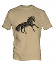 Rearing Horse Sketch Mens T-Shirt