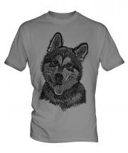 Alaskan Malamute Sketch Mens T-Shirt
