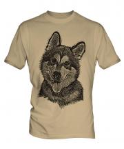 Alaskan Malamute Sketch Mens T-Shirt