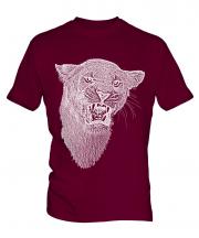 Lioness Roaring Sketch Mens T-Shirt