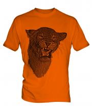 Lioness Roaring Sketch Mens T-Shirt