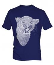 Lioness Roaring Sketch Mens T-Shirt