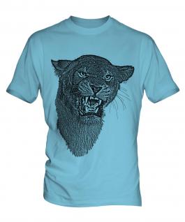 Lioness Roaring Sketch Mens T-Shirt