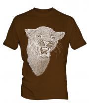 Lioness Roaring Sketch Mens T-Shirt