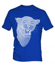 Lioness Roaring Sketch Mens T-Shirt