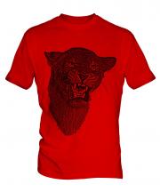 Lioness Roaring Sketch Mens T-Shirt