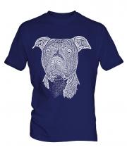 Staffordshire Terrier Sketch Mens T-Shirt