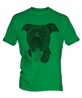 Staffordshire Terrier Sketch Mens T-Shirt