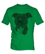 Staffordshire Terrier Sketch Mens T-Shirt
