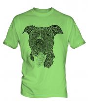 Staffordshire Terrier Sketch Mens T-Shirt