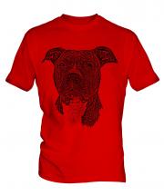 Staffordshire Terrier Sketch Mens T-Shirt
