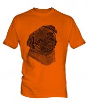 Pug Sketch Mens T-Shirt