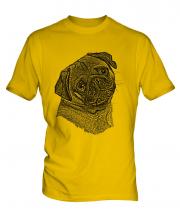 Pug Sketch Mens T-Shirt